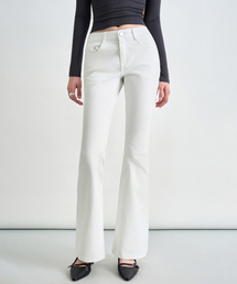 スリムミッドライズフレア チノパンツ ホワイト COWPT011WHITE