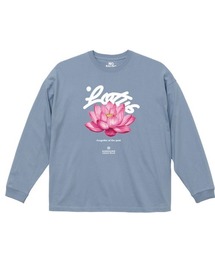 NOBOUND（ノーバウンド） 長袖Tシャツ 蓮 花 フラワー柄 プリント ボックスシルエット トップス カットソー レディース ユニセックス ストリート