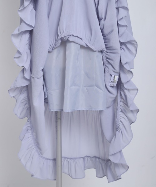夢展望(ユメテンボウ)の「プチハイネックティアードロングワンピース【大きいサイズあり】(ワンピース・レディース・グレー/ブラック/ブルーグレー・LL~3L/L~LL/M-L)」の15枚目の写真