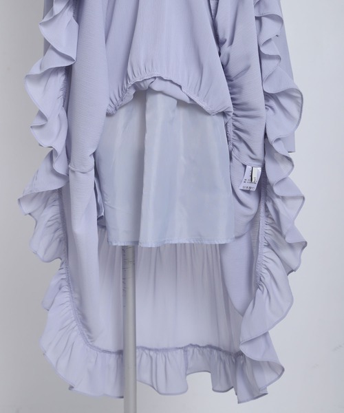 夢展望(ユメテンボウ)の「プチハイネックティアードロングワンピース【大きいサイズあり】(ワンピース・レディース・グレー/ブラック/ブルーグレー・LL~3L/L~LL/M-L)」の9枚目の写真