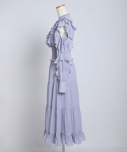 夢展望(ユメテンボウ)の「プチハイネックティアードロングワンピース【大きいサイズあり】(ワンピース・レディース・グレー/ブラック/ブルーグレー・LL~3L/L~LL/M-L)」の17枚目の写真