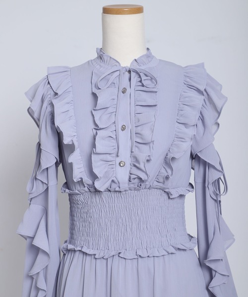 夢展望(ユメテンボウ)の「プチハイネックティアードロングワンピース【大きいサイズあり】(ワンピース・レディース・グレー/ブラック/ブルーグレー・LL~3L/L~LL/M-L)」の18枚目の写真