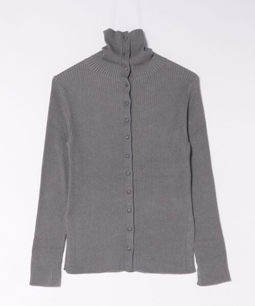 ROPE'（ロペ）の「【一部店舗限定】【REALM（レルム）】COVERED-BUTTON KNIT CARDIGAN（カーディガン/ボレロ・レディース・グリーン系その他/グレー/ダークブラウン・38）」の2枚目の写真
