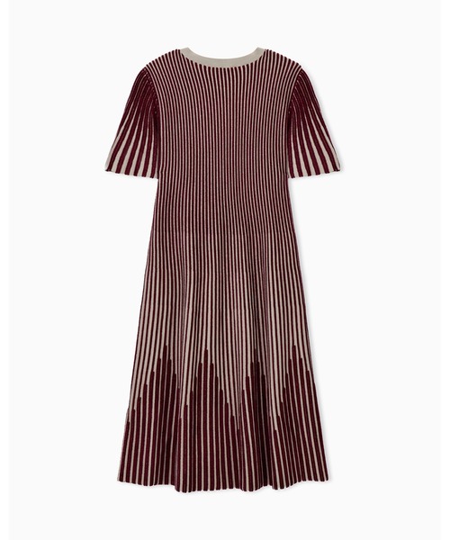 EMPORIO ARMANI(エンポリオアルマーニ)の「【エンポリオ アルマーニ】ウィメンズ レギュラーフィット ストライプ ニットドレス ワンピース(ワンピース・レディース・ブラック/ボルドー・36/42/40/38)」の4枚目の写真