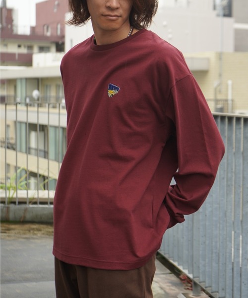 BEN DAVIS(ベンデイビス)の「《BEN DAVIS》EMBRO LONG SLEEVE /刺繍ロングスリーブ(Tシャツ/カットソー・メンズ・ホワイト/ブラック/バーガンディー・SMALL/MEDIUM/LARGE/X-LARGE)」の1枚目の写真