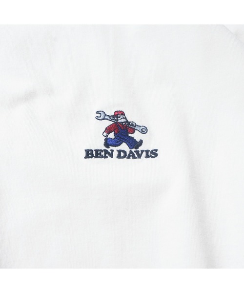 BEN DAVIS(ベンデイビス)の「《BEN DAVIS》EMBRO LONG SLEEVE /刺繍ロングスリーブ(Tシャツ/カットソー・メンズ・ホワイト/ブラック/バーガンディー・SMALL/MEDIUM/LARGE/X-LARGE)」の4枚目の写真