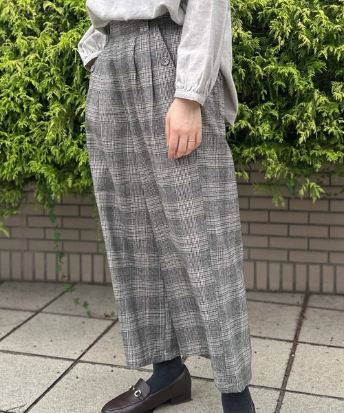SELF+SERVICE（セルフサービス）の「再生ポリ入 ワイドクロプトパンツ（その他パンツ・レディース・チャコールグレー/グレー系その他/グレー系その他2/ブルー系その他・S/M/L/XL）」の10枚目の写真