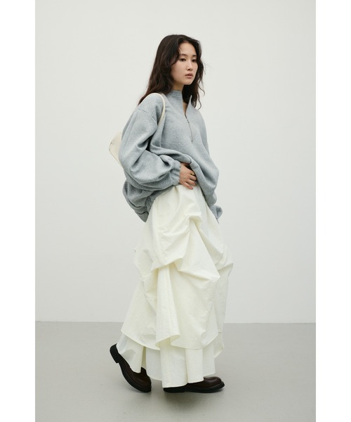 STYLEMIXER（スタイルミキサー）の「ランダムタックフレアスカート（スカート・レディース・ホワイト/ブラック・SMALL/MEDIUM）」の5枚目の写真