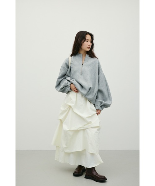 STYLEMIXER（スタイルミキサー）の「ランダムタックフレアスカート（スカート・レディース・ホワイト/ブラック・SMALL/MEDIUM）」の6枚目の写真