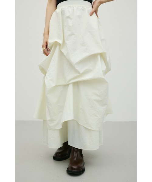 STYLEMIXER（スタイルミキサー）の「ランダムタックフレアスカート（スカート・レディース・ホワイト/ブラック・SMALL/MEDIUM）」の9枚目の写真