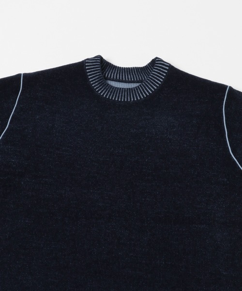 ITEMS URBANRESEARCH(アイテムズ アーバンリサーチ)の「Wフェイス シェニール アウトリンキング ニット(ニット/セーター・メンズ・ブラック/ベージュ/ネイビー/ホワイト・LARGE/MEDIUM)」の7枚目の写真