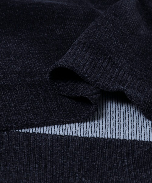ITEMS URBANRESEARCH(アイテムズ アーバンリサーチ)の「Wフェイス シェニール アウトリンキング ニット(ニット/セーター・メンズ・ブラック/ベージュ/ネイビー/ホワイト・LARGE/MEDIUM)」の10枚目の写真