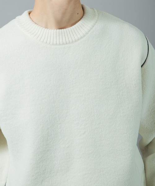 ITEMS URBANRESEARCH(アイテムズ アーバンリサーチ)の「Wフェイス シェニール アウトリンキング ニット(ニット/セーター・メンズ・ブラック/ベージュ/ネイビー/ホワイト・LARGE/MEDIUM)」の17枚目の写真
