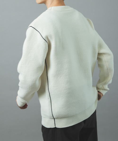 ITEMS URBANRESEARCH(アイテムズ アーバンリサーチ)の「Wフェイス シェニール アウトリンキング ニット(ニット/セーター・メンズ・ブラック/ベージュ/ネイビー/ホワイト・LARGE/MEDIUM)」の22枚目の写真