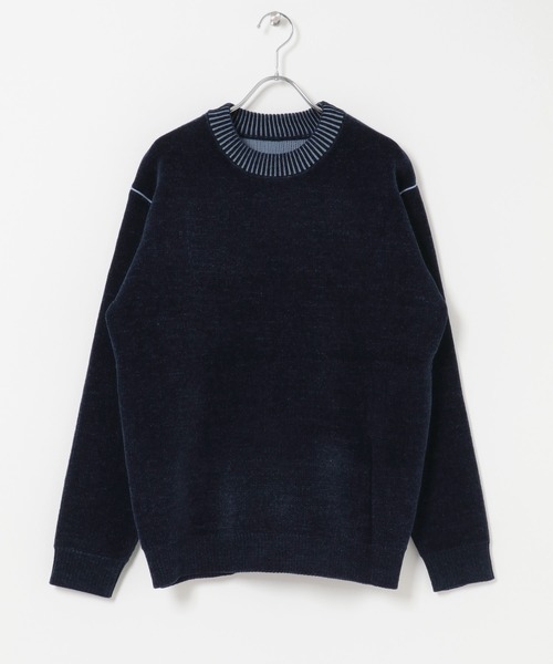 ITEMS URBANRESEARCH(アイテムズ アーバンリサーチ)の「Wフェイス シェニール アウトリンキング ニット(ニット/セーター・メンズ・ブラック/ベージュ/ネイビー/ホワイト・LARGE/MEDIUM)」の6枚目の写真