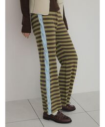 Border braided line knit pants