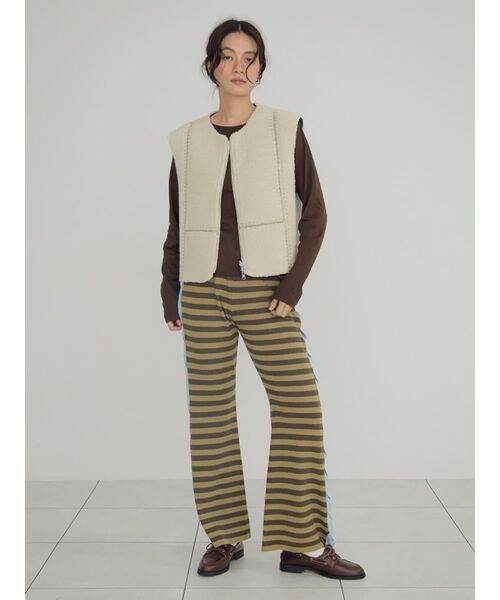 FIKA.(フィーカ)の「Border braided line knit pants(その他パンツ・レディース・ブルー/ブラウン・MEDIUM)」の8枚目の写真