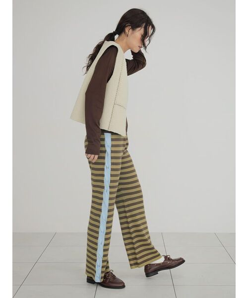 FIKA.(フィーカ)の「Border braided line knit pants(その他パンツ・レディース・ブルー/ブラウン・MEDIUM)」の9枚目の写真