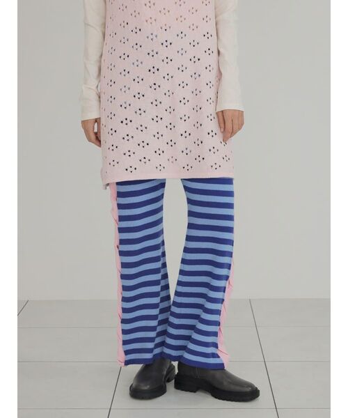 FIKA.(フィーカ)の「Border braided line knit pants(その他パンツ・レディース・ブルー/ブラウン・MEDIUM)」の10枚目の写真