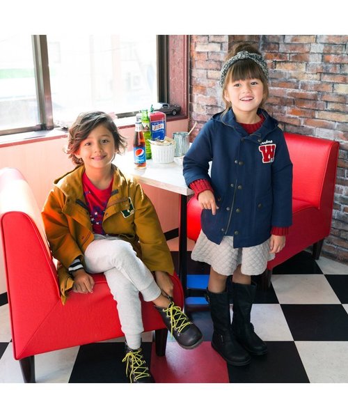 BREEZE（ブリーズ）の「ネット限定 3WAYジャケット（ダウンジャケット/コート・キッズ・ネイビー/キャメル・140/95/110/130/100/120/90/80）」の7枚目の写真