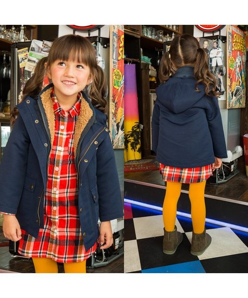 BREEZE（ブリーズ）の「ネット限定 3WAYジャケット（ダウンジャケット/コート・キッズ・ネイビー/キャメル・140/95/110/130/100/120/90/80）」の4枚目の写真