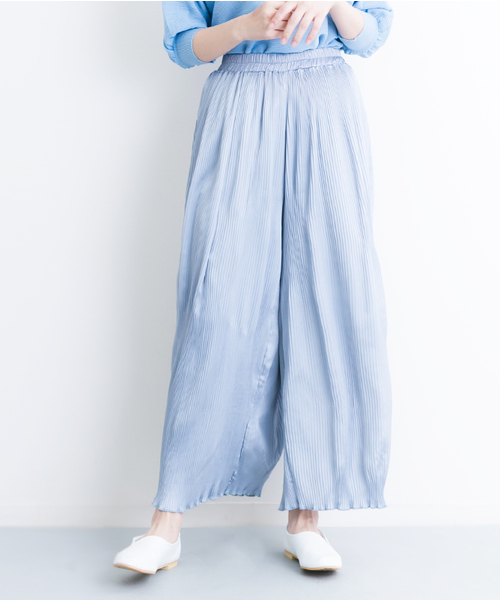MERLOT(メルロー)の「裾フリルピンプリーツイージーワイドパンツ4958(その他パンツ・レディース・ベージュ/ブラック/ライトブルー/ピンク/モカ/ピンク系その他/グリーン・FREE)」の6枚目の写真