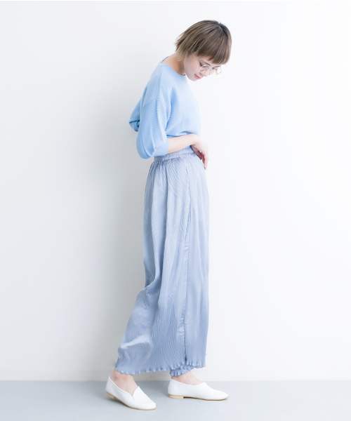 MERLOT(メルロー)の「裾フリルピンプリーツイージーワイドパンツ4958(その他パンツ・レディース・ベージュ/ブラック/ライトブルー/ピンク/モカ/ピンク系その他/グリーン・FREE)」の12枚目の写真