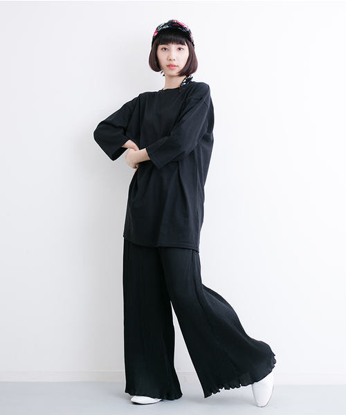 MERLOT(メルロー)の「裾フリルピンプリーツイージーワイドパンツ4958(その他パンツ・レディース・ベージュ/ブラック/ライトブルー/ピンク/モカ/ピンク系その他/グリーン・FREE)」の22枚目の写真