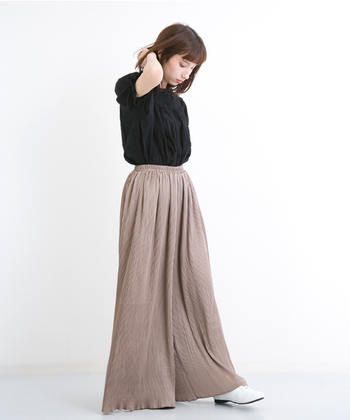 MERLOT(メルロー)の「裾フリルピンプリーツイージーワイドパンツ4958(その他パンツ・レディース・ベージュ/ブラック/ライトブルー/ピンク/モカ/ピンク系その他/グリーン・FREE)」の20枚目の写真