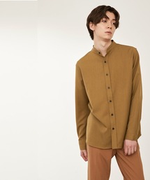 MONO-MART | T/R ストレッチ バンドカラーシャツ(シャツ/ブラウス)