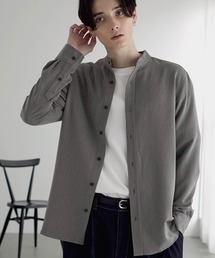 MONO-MART | T/R ストレッチ バンドカラーシャツ(シャツ/ブラウス)