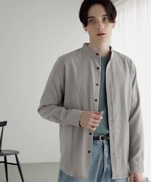 T/R ストレッチ バンドカラーシャツ