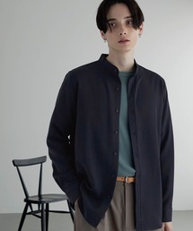 T/R ストレッチ バンドカラーシャツ