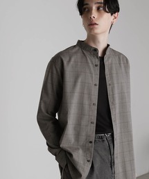 MONO-MART | T/R ストレッチ バンドカラーシャツ(シャツ/ブラウス)