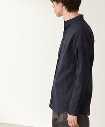 T/R ストレッチ バンドカラーシャツ