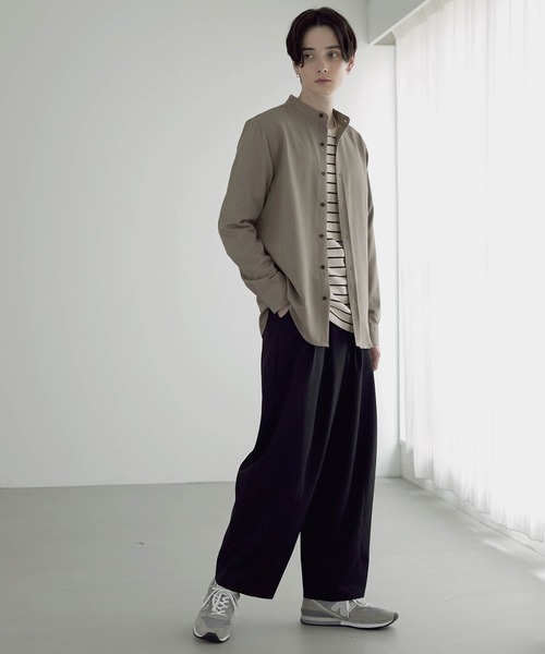 美品Meltart ホワイト 長袖シャツ 和楽器バンド町屋 ワイシャツ 総柄 ホワイト ジャカード LOUIS & CLERK｜STYLE