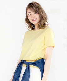 [無地/ボーダー柄]コットン100％半袖シンプルTシャツ