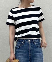 [無地/ボーダー柄]コットン100％半袖シンプルTシャツ