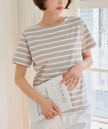 [無地/ボーダー柄]コットン100％半袖シンプルTシャツ