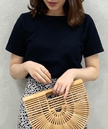 [無地/ボーダー柄]コットン100％半袖シンプルTシャツ