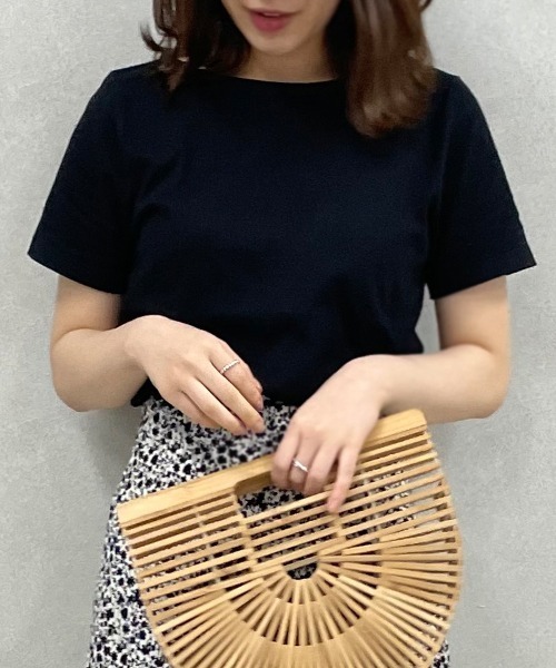 KOBE LETTUCE（コウベレタス）の「[無地/ボーダー柄]コットン100％半袖シンプルTシャツ（Tシャツ/カットソー・レディース・ホワイト系その他3/レッド系その他/ホワイト×ネイビー/ブルー系その他/ブラック/ブルー系その他3/ホワイト系その他2/レモンイエロー/ホワイト系その他6/ホワイト×ブラック/ホワイト×ブルー/ライトカーキ/ネイビー/オフホワイト/ホワイト系その他4/ブラック系その他/ホワイト系その他5/ホワイト×グレー/ホワイト×レッド/ベージュ系その他2/その他2/ブラック系その他4/ブラック系その他3/その他1/ベージュ系その他3/ピンク系その他/その他3/その他4/ホワイト×グリーン/その他5/オレンジ系その他/ベージュ系その他4/ベージュ系その他5/ピンク系/ピンク系1/グリーン系1/グリーン系・FREE）」の14枚目の写真