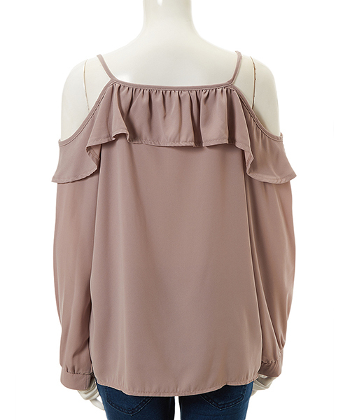 Color（カラー）の「オープンショルダーリボンブラウス（シャツ/ブラウス・レディース・ホワイト/カーキ/ベビーピンク・MEDIUM）」の6枚目の写真