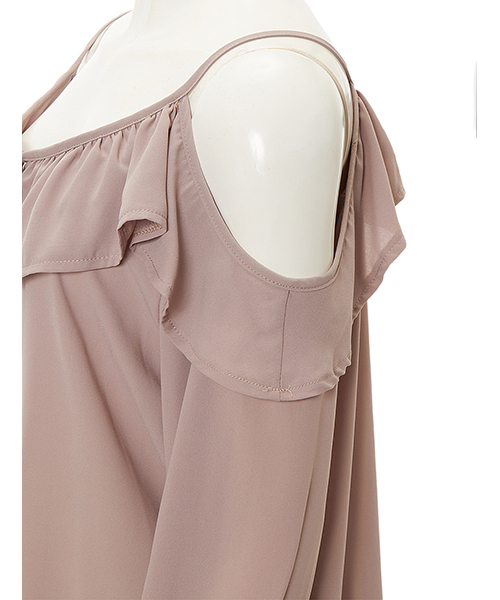 Color（カラー）の「オープンショルダーリボンブラウス（シャツ/ブラウス・レディース・ホワイト/カーキ/ベビーピンク・MEDIUM）」の8枚目の写真