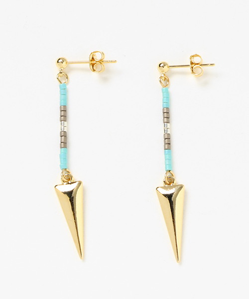 Culture Medium（カルチャーミディアム）の「トライアングルモチーフピアス（ピアス（両耳用）・レディース・グレー/ブラック/サックスブルー/ホワイト/ピンク・FREE）」の5枚目の写真