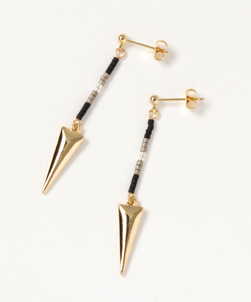 Culture Medium（カルチャーミディアム）の「トライアングルモチーフピアス（ピアス（両耳用）・レディース・グレー/ブラック/サックスブルー/ホワイト/ピンク・FREE）」の3枚目の写真