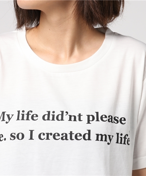 VENCEEXCHANGE（ヴァンスエクスチェンジ）の「裾ヒモロゴショートプリントT（Tシャツ/カットソー・レディース・オフホワイト/ブラック・MEDIUM）」の10枚目の写真