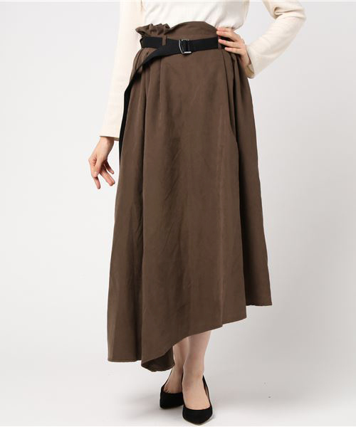WEGO（ウィゴー）の「WEGO/ピーチサテンベルトロングスカート（スカート・レディース・ダークブラウン/ブラック/カーキ・FREE）」の20枚目の写真