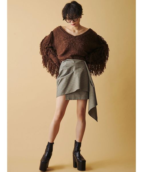 EMODA（エモダ）の「ドレープミニスカート（スカート・レディース・ブラック/その他/その他1・SMALL/MEDIUM）」の5枚目の写真