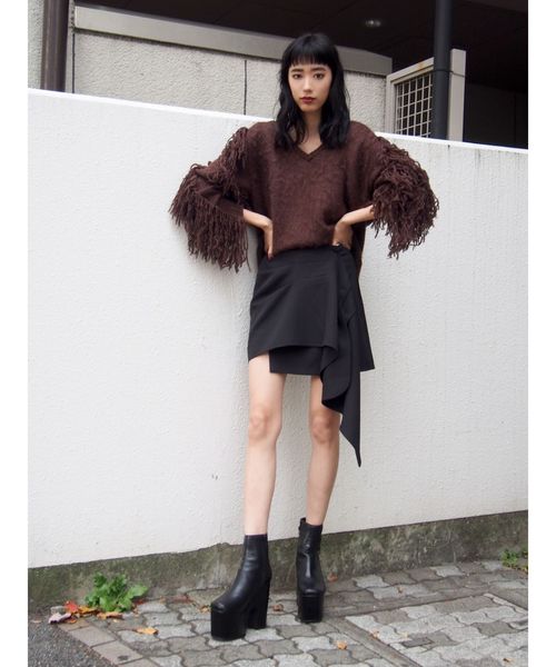 EMODA（エモダ）の「ドレープミニスカート（スカート・レディース・ブラック/その他/その他1・SMALL/MEDIUM）」の6枚目の写真