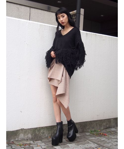 EMODA（エモダ）の「ドレープミニスカート（スカート・レディース・ブラック/その他/その他1・SMALL/MEDIUM）」の7枚目の写真